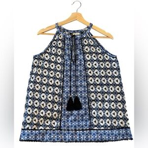 Classic sleeveless summer top with tassels versatile colour combo Size M EUC